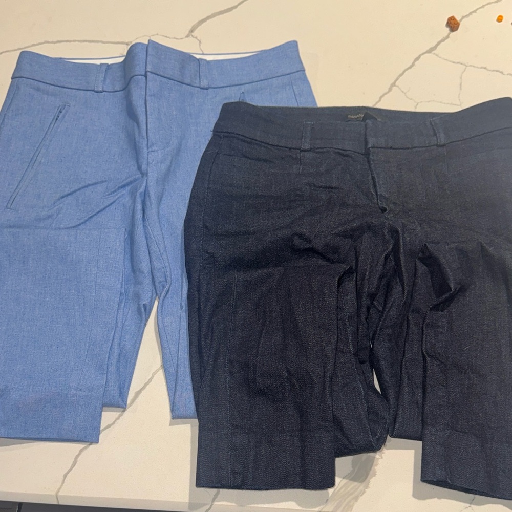 Women’s Banana Republic Sloan Slim Pants Light Blue and Dark Blue Denim 0
